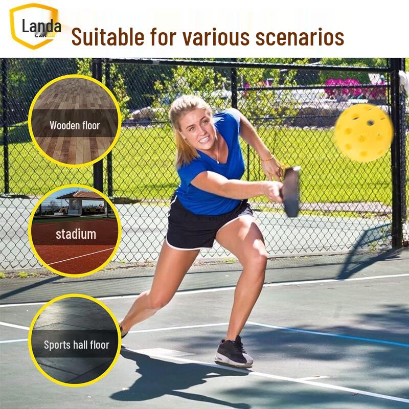 Landa PE 74mm 40-Hole Pickleball Practice Balls (10-Pack)
