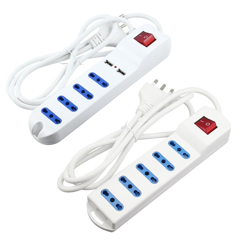 16A Double USB Italian-Style Power Strip, 1.5m Extension Cord