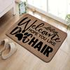 Willkommen Hoffentlich mögen Sie Hundehaare Fußmatte Pfotenabdruck Lustiger Spruch Eingangsteppich Braun Dekorativer Teppich für Zuhause Wohnzimmer Schlafzimmer