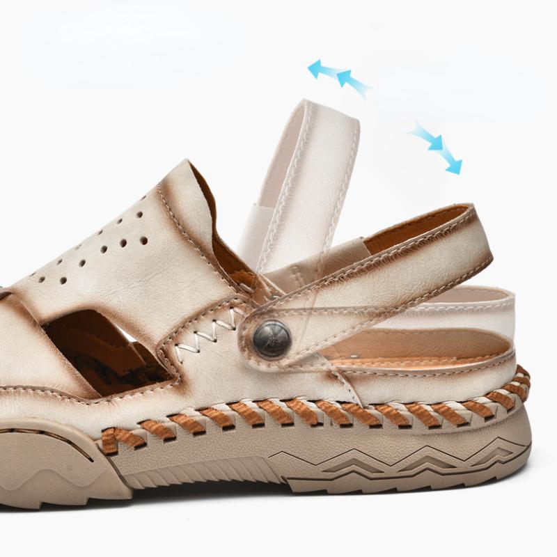 Herren Ledersandalen Strandsandalen Sommer