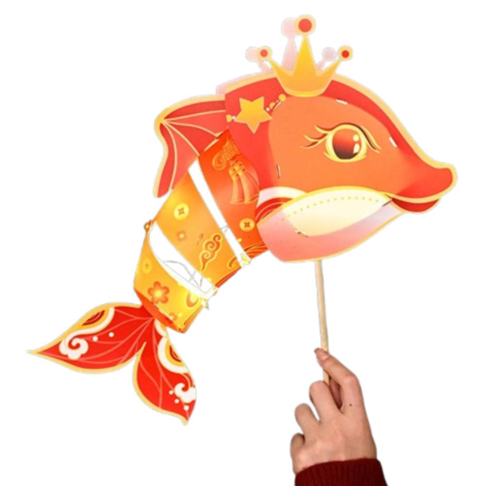 

Chinese Style New Year Dolphin Lantern Traditional New Year Luminous Lantern Spring Festival красный