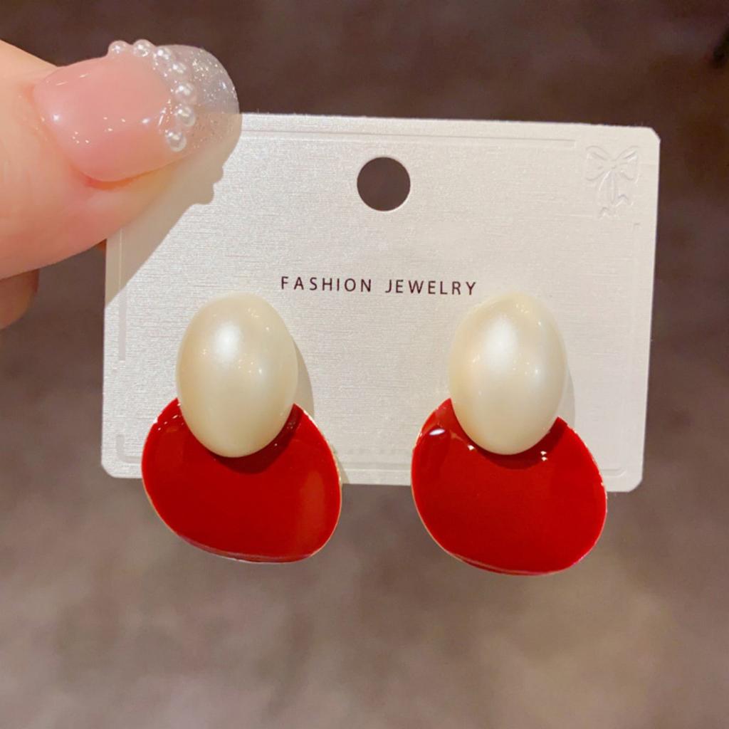 2026 Trendy Geometric Stud Earrings for Women Korean Elegant Light Luxury Irregular Earring Fashion Simple Jewelry Girls Gift