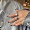 Crafted Geometric Beautifully Smiley Face Adjustable Ring With Rhinestones Perfect For Stylish Women