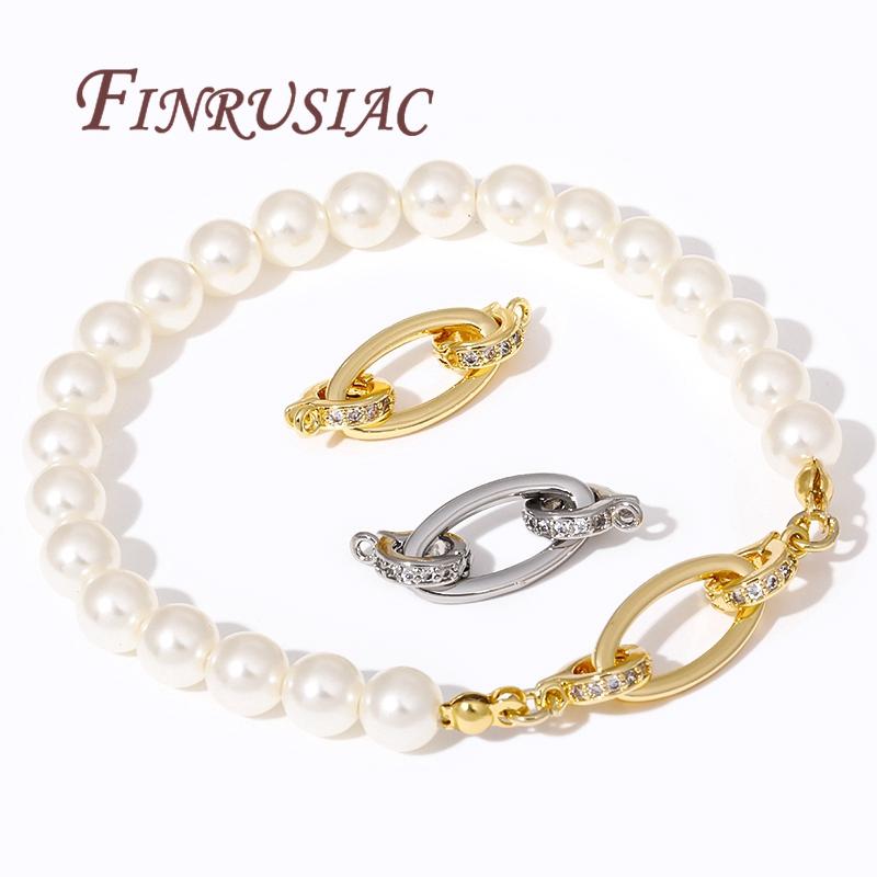 18K Gold Plated Clasp For Jewelry,Pearl Clasp Connector For Bracelets Making,DIY Necklace Findings,End Bead Clasp Connecting