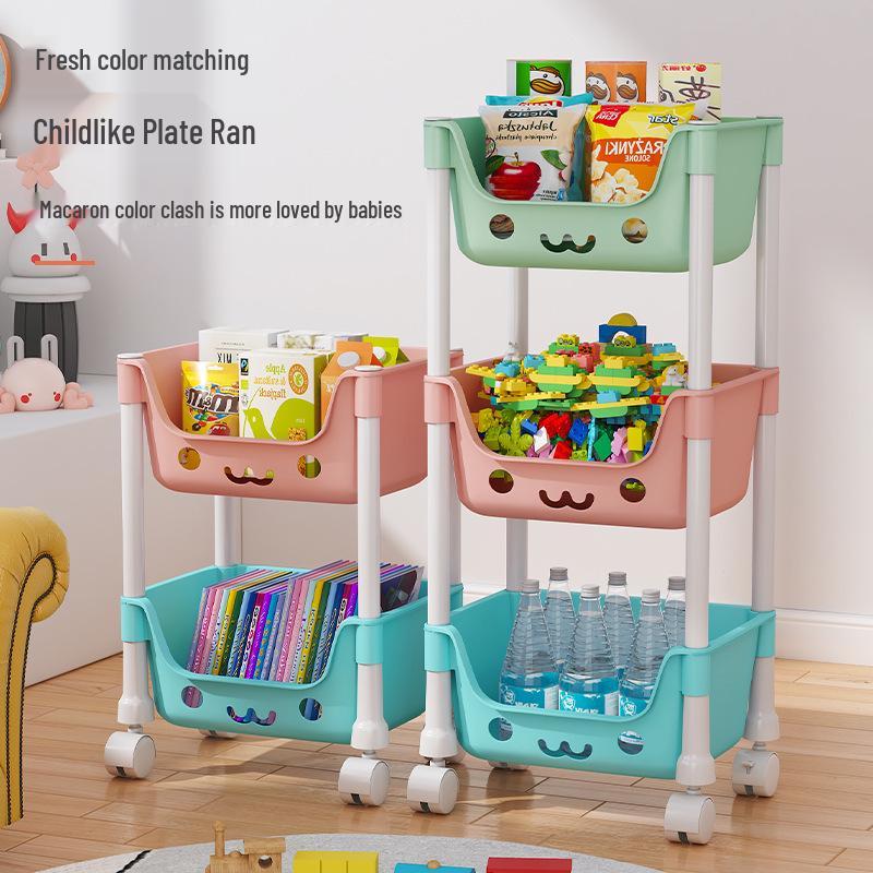 

Детская подвижная многоярусная стойка для хранения игрушек и коляски для спальни