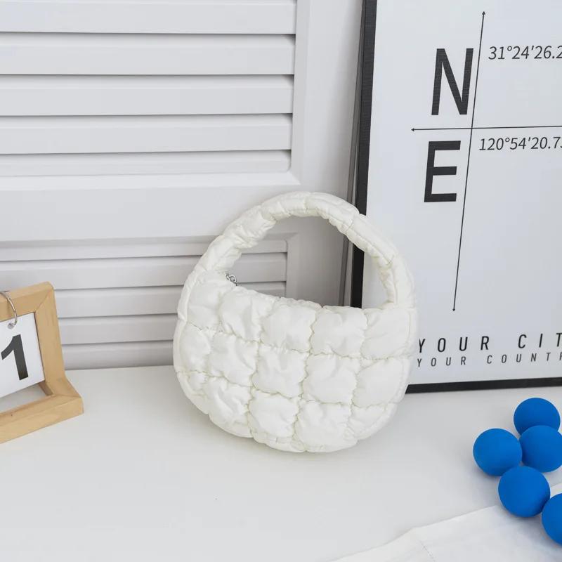 Fashi Quilted Shoulder Bags for Women Handbag Mini Cloud Pleated Bags Puffer Dumpling Bag Luxury Tote