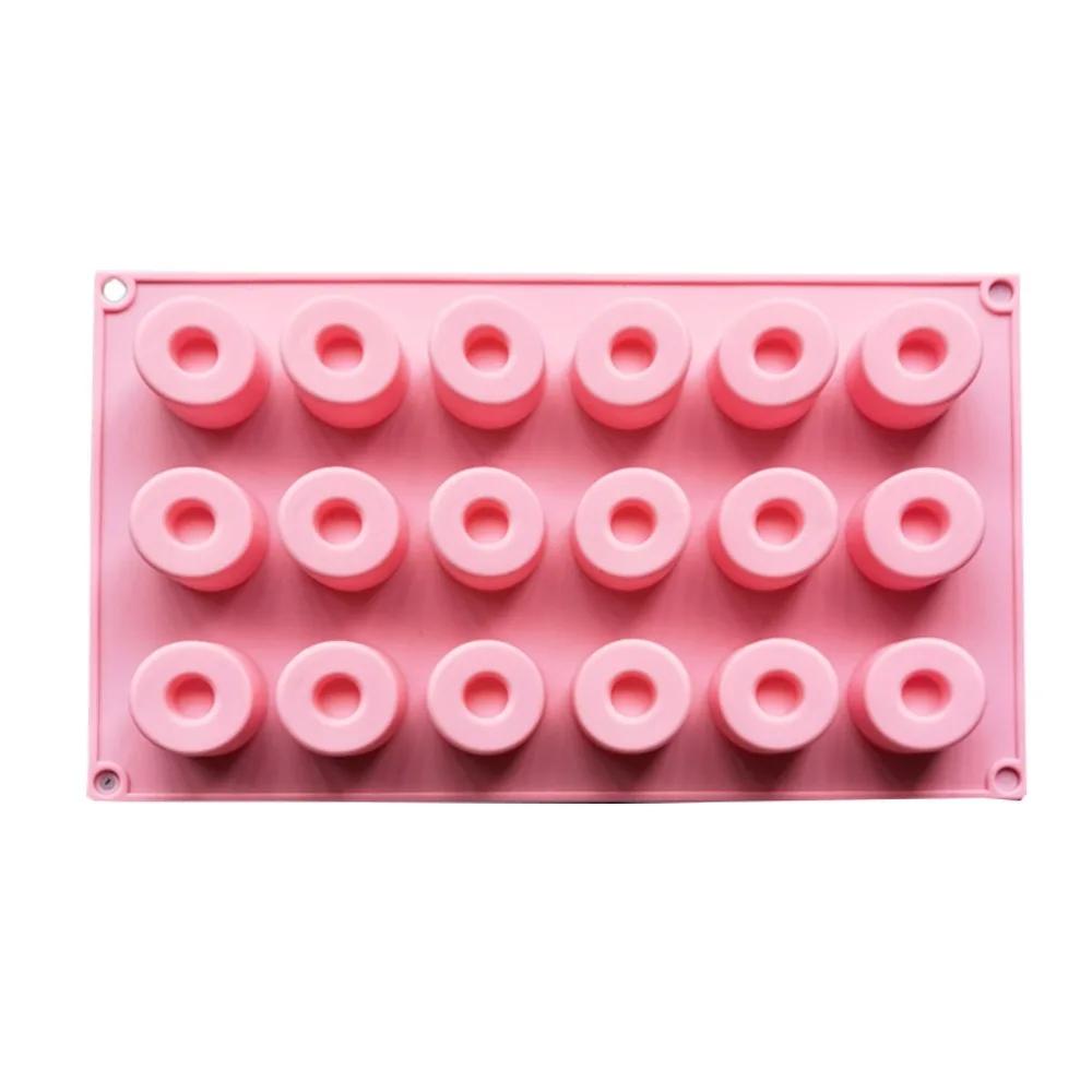 18 Cavity Inclined Column Chocolate Silicone Mold DIY 3D Doughnut Cake Molds Biscuit Dessert Ice Block Making Tool Handmade Gift
