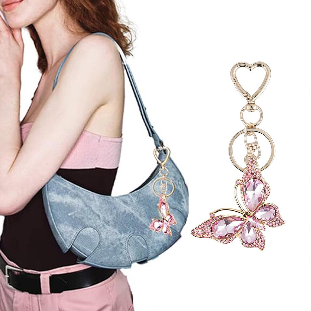Elegant Butterfly Pendant Key Holder Small Bag Ornament Fashionable Bag Charm Unique Butterfly Accessory for Daily