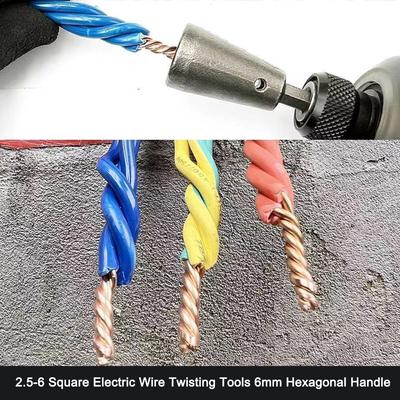 2.5-6 Electric Wire Twisting Tools 6mm Hexagonal Handle Electrician Quickly Cable for Hand Drill Power Drill and Electric Wrench