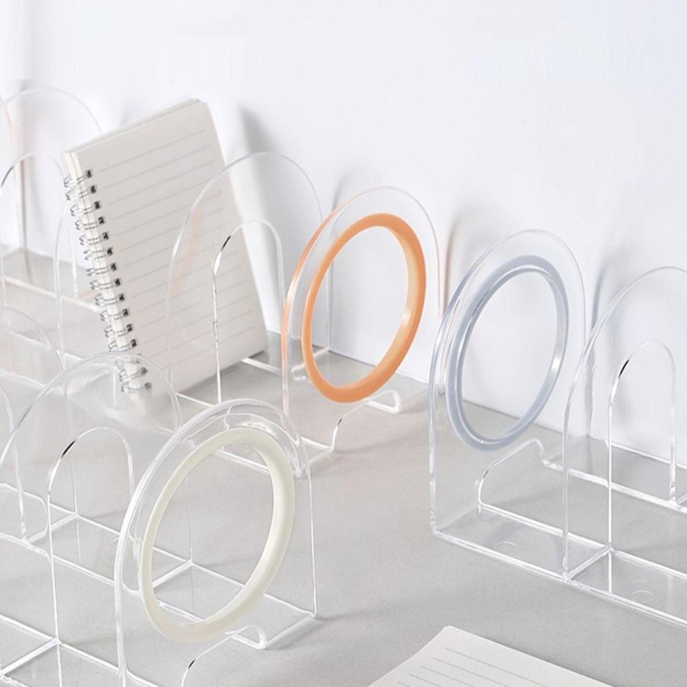 Save Space Divider Book Stand Transparent Desk Storage Rack Bookshelf Handle Bookends  Student
