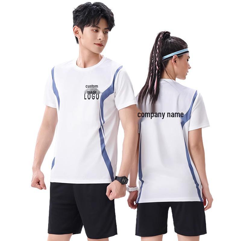 Unisex Quick-Dry Sports Suit: Breathable Short-Sleeve Set for Runners with Customizable Team Numbers