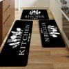 1 Piece Black Kitchen Floor Mat Bathroom Carpet Living Room Rug Bedroom Rug Entrance Mat Washable Non-Slip Carpet Room Decor