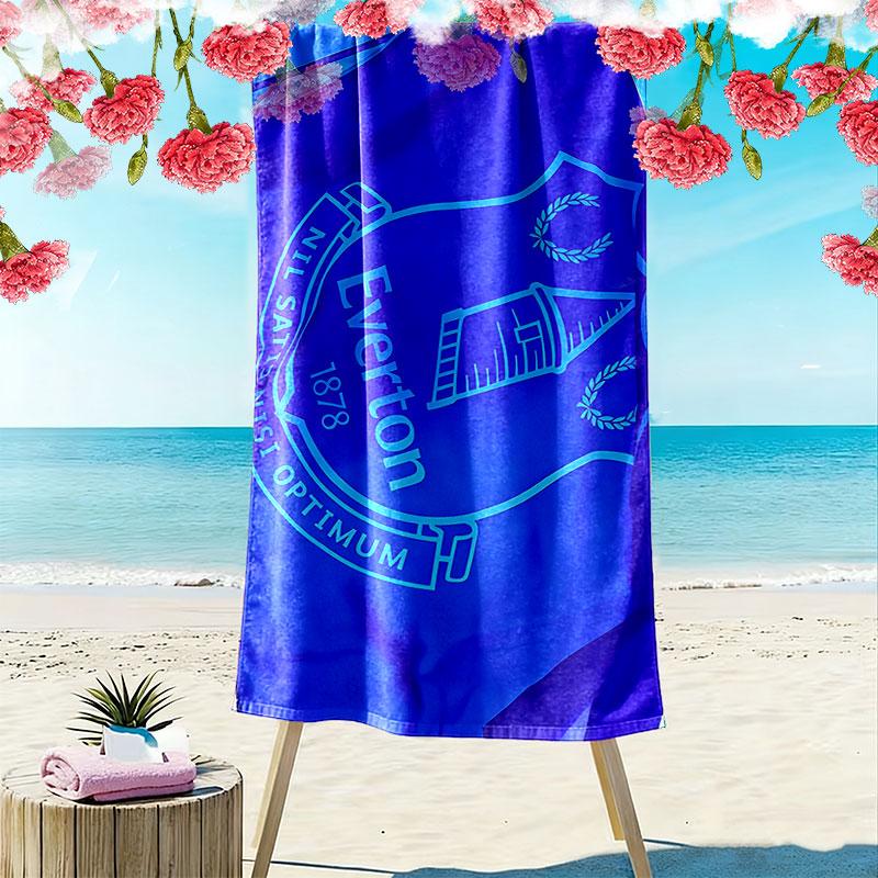 Everton FC Print Beach Towel, Large Soft Quick Dry Towel for Beach Camping Swimming