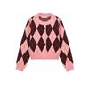 Spring New Women's Clothing Preppy Style Diamond Jacquard round Neck Long Sleeves Casual Knitting Outwear 5755011