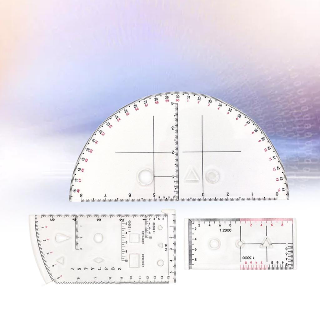 Coordinate Scale Protractor Geometry Drawing Template Measuring Tool Navigation Topographical Map Scale Command Ruler