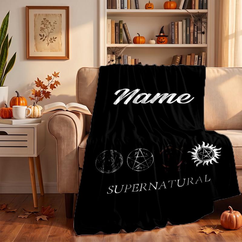 Supernatural Custom Flannel Blankets Soft Warm Cozy Throws for Home Decor Holiday Gifts