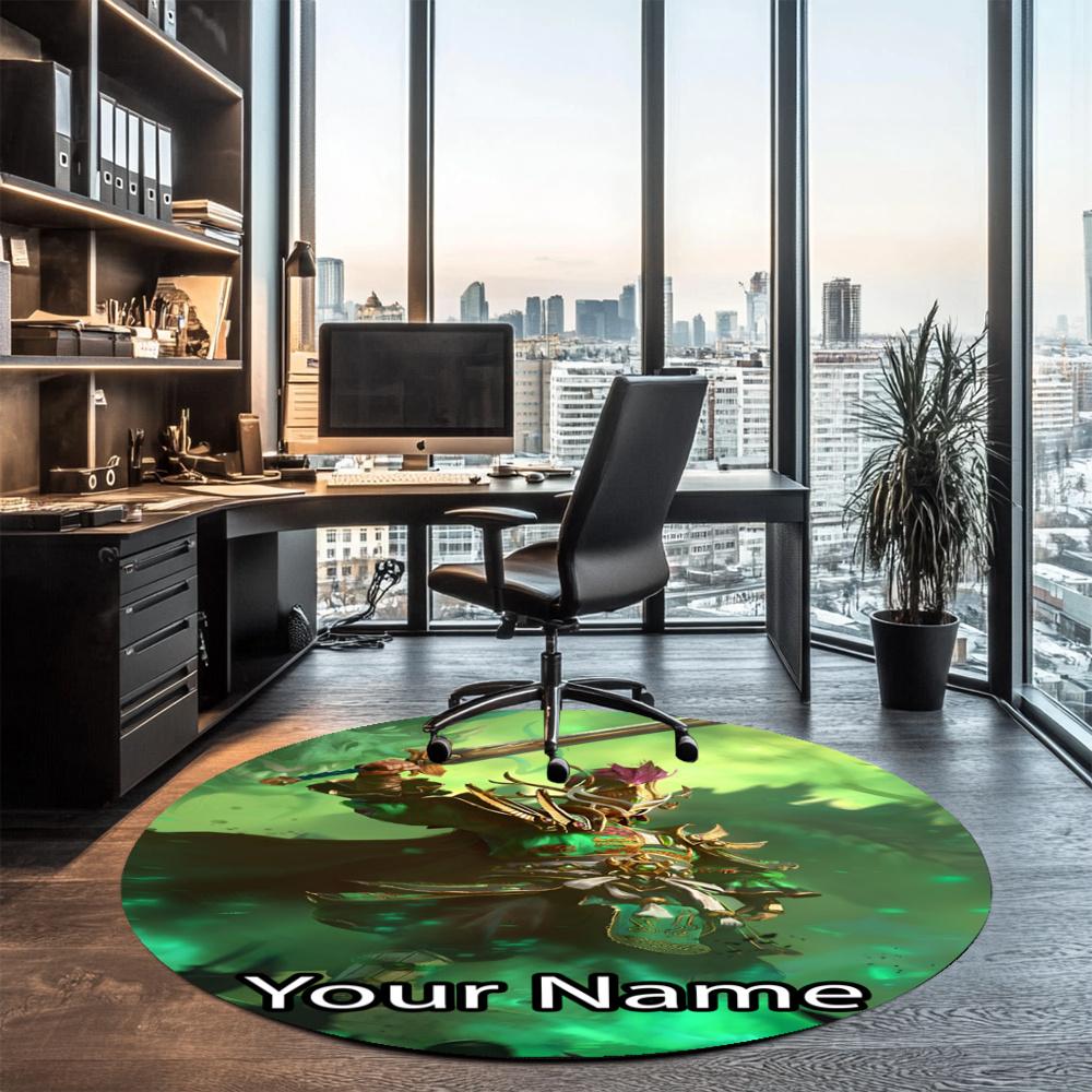 Custom Name Total War Warhammer Printed Round Rug Carpet Chair Rug Area Rug Entryway Doormats,for Office Chair Living Room Bedroom Kitchen Room.