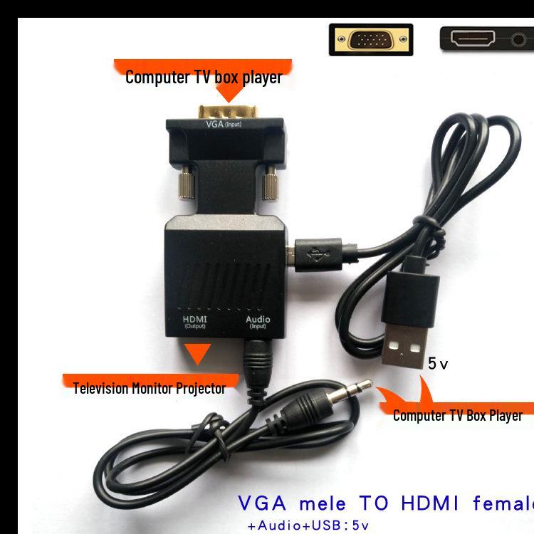 VGA to HDMI Adapter Converter Cable for Monitor/TV Display