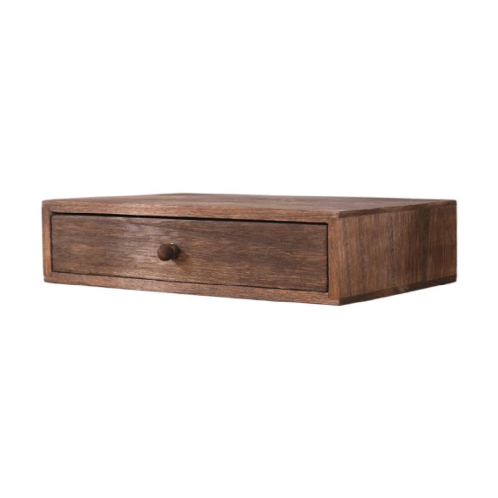 Wood Desktop Organizer Jewelry Holder, Versatile Cosmetic Organizer, Wood Tabletop Cabinet for Toiletries Notepads