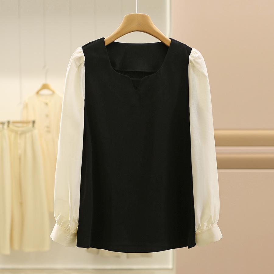 

Brand Counter Withdrawal: Tencel Spliced Slimming Shirt for Women - Autumn 25 Collection Medium чёрный