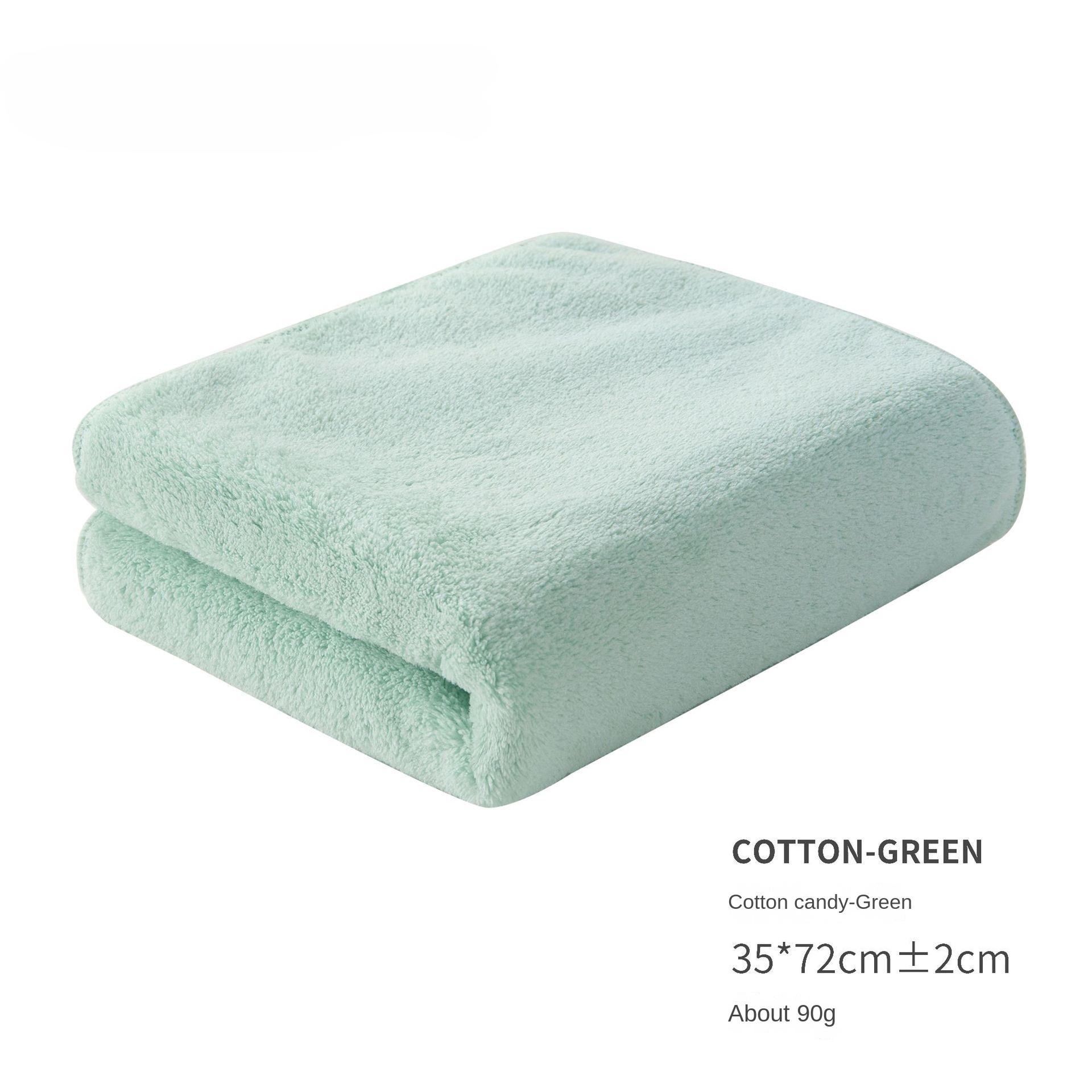 

35x72cm Coral Velvet Towel Thickened Soft Absorbent Face Washcloth Household Adult and Children Face Washcloth зелений