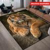 3D Tiger Pattern Area Rug Soft Flannel Floor Mat for Living Room, Bedroom Carpet, Sofa Coffee Table Floor Mat, Decorative Rug