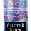 16G Glitter Stick for Face Hair Body, Independence Day Patriotic Glitter Stick, Red Blue White Makeup Stick for 4th of July, Veterans Day
