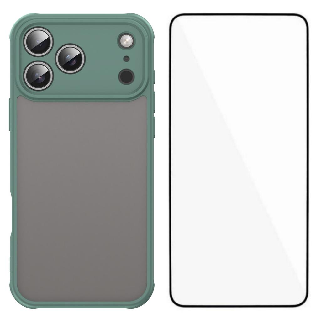 For iPhone 17 Pro Max Case with Screen Film WANLONFENG FD Series Skin Touch TPU PC Phone Back Cover