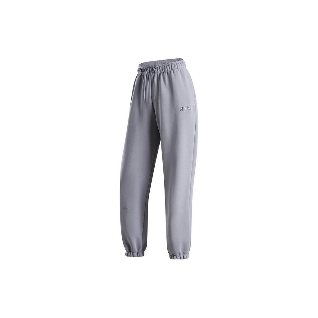 Nike Solid Color Drawstring Knit Joggers Women Bottoms Grey-Purple HF0423-012