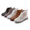 Fashion GKTINOO Women's Summer Boots Fashion 2025 New Genuine Leather Women's Sandals Hollow Design Non-slip Round Toe Ladies Shoes