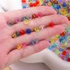 100pcs/Lots 6mm Acrylic Flat Round Shaped Beads Clear Faceted Spacer Beads for DIY Earrings Bracelets Jewelry Making Supplies