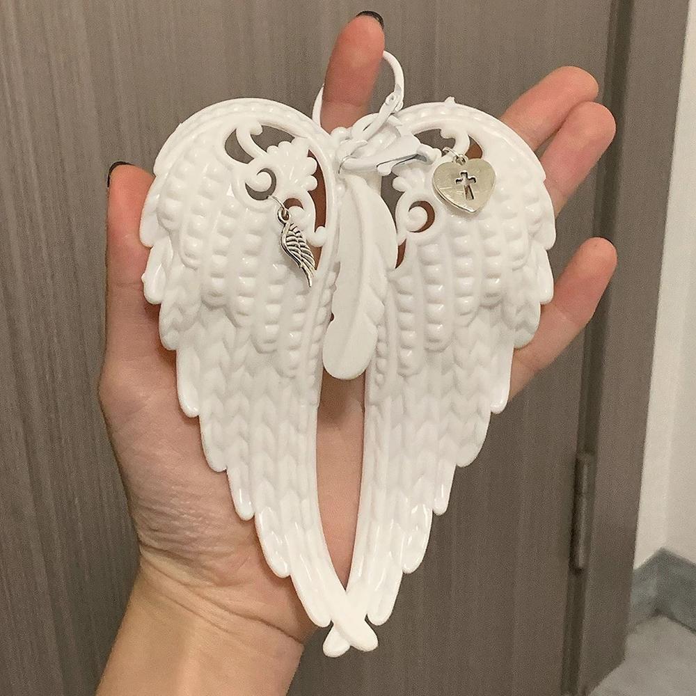 

HOT Wings Shape Carabiner Fashion Keychain Pendant Angel Wings Bag Pendant Backpack Decoration Unique Car Key Ring Decor 2025 белый