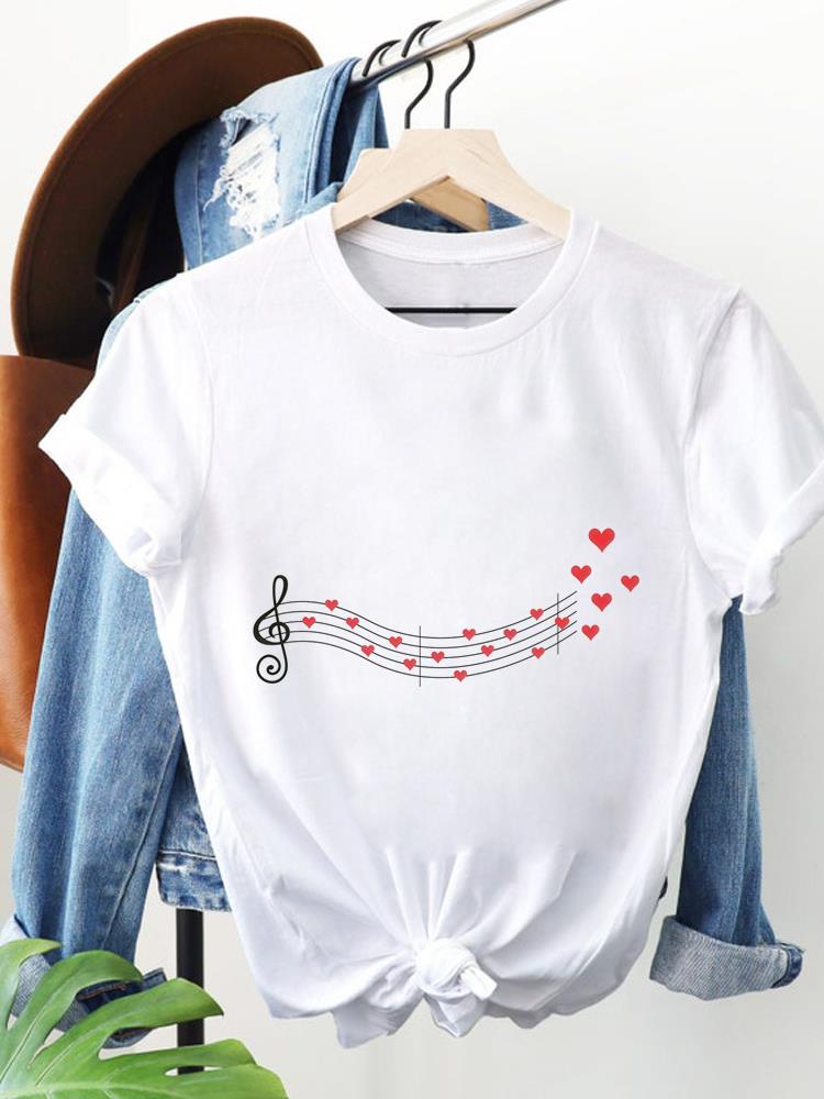 (Asian Size) Clothing T Shirt Women plant flower trend Fashion Tee Top Woman Print Female Short Sleeve Graphic T-shirts