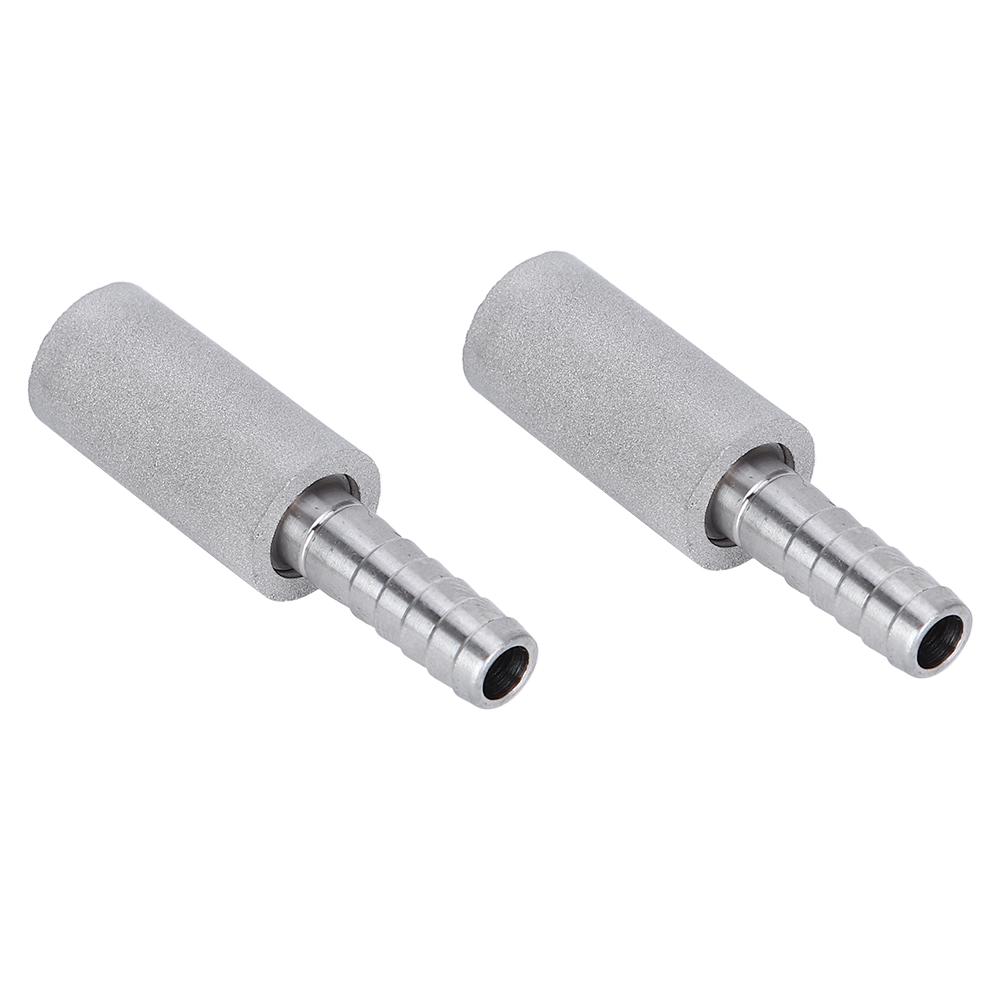 2Pcs 0.5 Diffusion Stone Stainless Steel Aeration Stone with 1/4 Inch Outer Diameter Barb