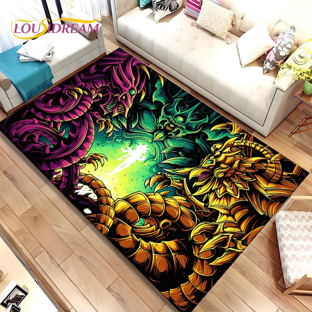 Yu-Gi-Oh MONSTER CARD Anime-Teppich, groß, Teppich für Wohnzimmer, Schlafzimmer, Sofa, Fußmatte, Dekoration, rutschfeste Bodenmatte für Kinder, 3D