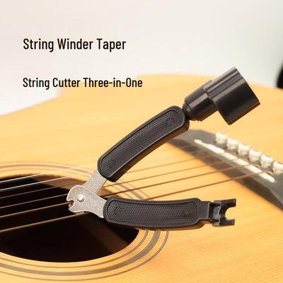 Guitar String Winder, Cutter, and Peg Puller - 3-in-1 Tool for Folk Acoustic Guitars