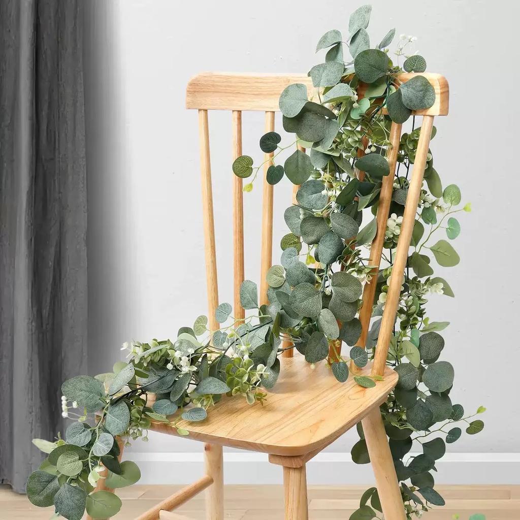 1.8-meter-long Artificial Simulated Eucalyptus Vine, Wedding Arch, Family Party Decoration, Entrance,Thanksgiving Decoration