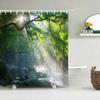 Forest Natural Scenery Shower Curtains 3d Printing Bath Curtains Polyester Washable Fabric With Hooks Home Decorative Screen