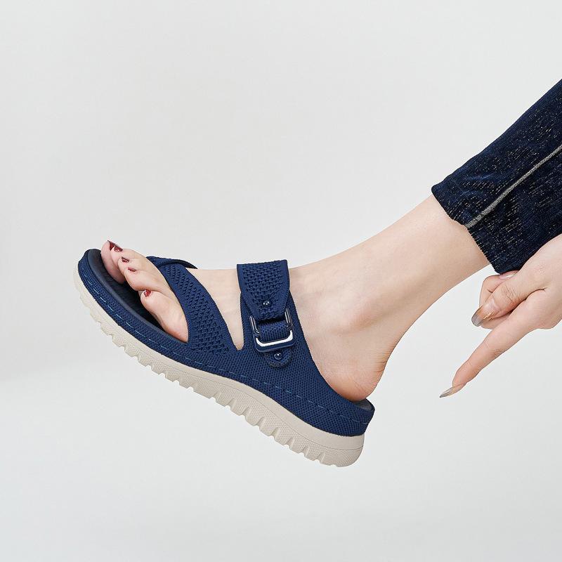 European American Sports Md Casual Women's Sandals Solid Color Comfortable Large-Size Flat Sandals Breathable And Lightweight