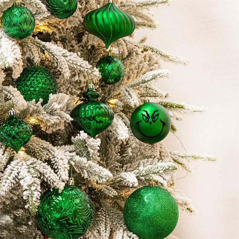 Grinch Weihnachtsschmuck Set - 10 Stück Acryl Anhänger Für Weihnachtsbaum