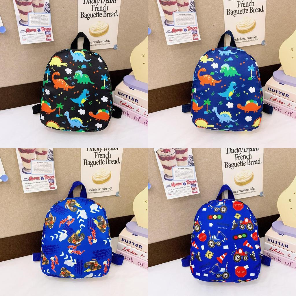 Dinosaur Cartoon Backpack For Kids Nylon Fabric For School And Everyday Use