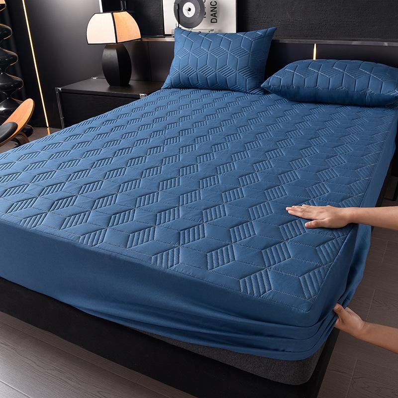 

1 шт. Водонепроницаемый чехол-протектор для матраса однотонный стеганый с геометрическим узором, из утолщенной прочной ткани для дома и общежития, гладкая текстура 90x200x30cm(only sheet)