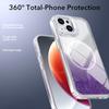 For iPhone 15 Magnetic Case Gradient Glitter Shockproof TPU PC Phone Cover Compatible with MagSafe