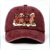 Christmas Dachshund Dogs Print Baseball Cap Adjustable Cotton Casual Snapback Hat for Adults