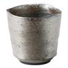 Marui Seito Shigaraki Ware Hechimon Sake Cup In Wooden Box with Silver Crystal Finish MR-3-3004
