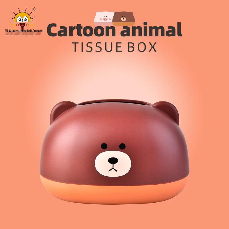 LIEI Cute Pig Bear Desktop Tissue Box