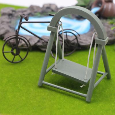 1/12 Miniature Swing Chair Realistic Mini Patio Swing Dolls Accessory Mini Furniture Swing Chair for Miniature Houses Doll Mansion
