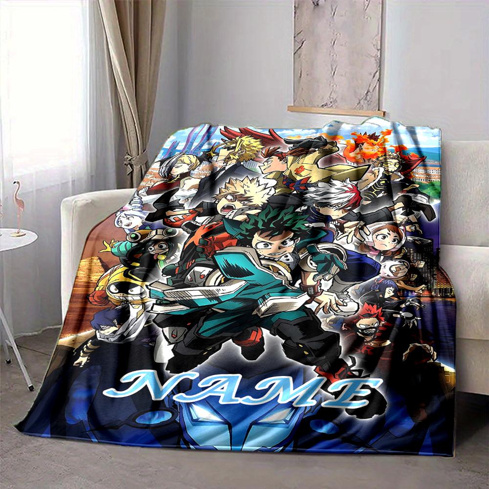 Custom 1pc Hero Academy Anime Manga Blanket, Soft And Comfortable Blanket, Casual Warm, Camping Travel Blanket, Birthday Gift Q912115