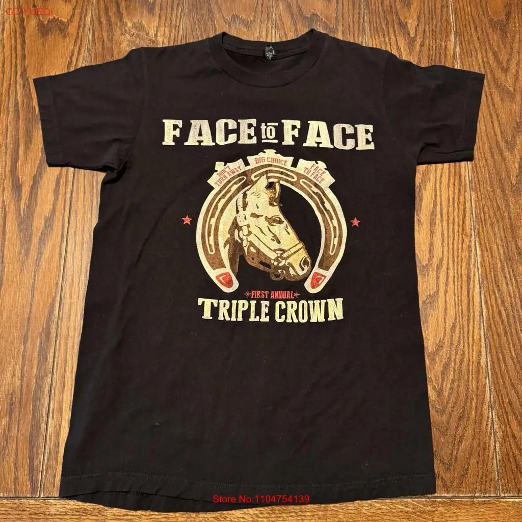 Face To Band T Shirt Size Small Black First Annual Vintage Washed Graphic Stretched Fashion Slightly Homme Streetwear Unisex