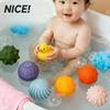 Baby Shower Bathroom Water Playing Ball Pinch Make Sound Balls Set Bath Toy Water Playing Toys for Toddlers Kids 3-6